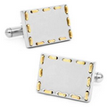 Two-Tone Threaded Engravable Cufflinks